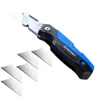 Нож для гипсокартона складной, металлический, +5 трапецевидных лезвий SK5, "MAXIMUM" МХ 09349